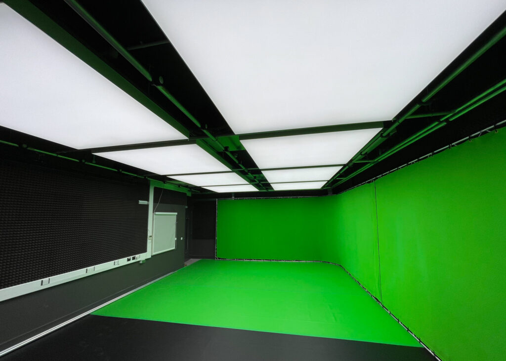 middlesex university motion capture studio with ledcloud lighting kino flo led chips