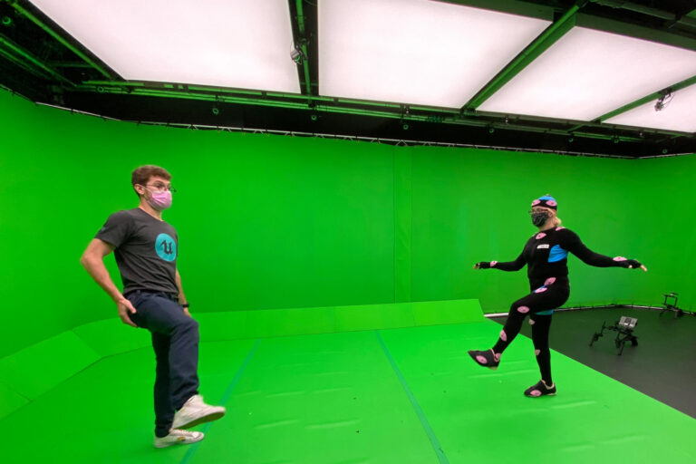 Middlesex university motion capture studio with ledcloud kino flo lighting